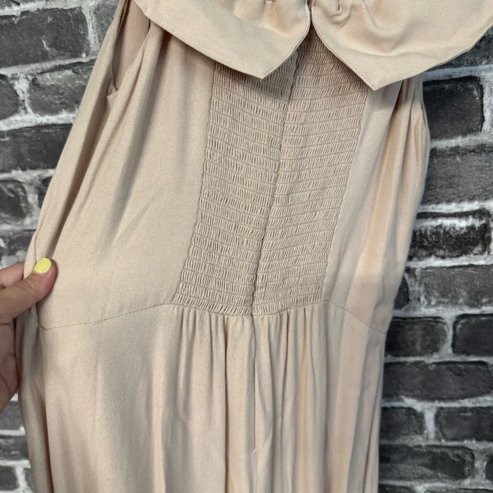 REFORMATION Redford Dress in Champagne maxi gown leg slit - Picture 14 of 14